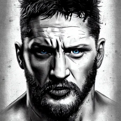 Image similar to Tom Hardy in wolverine suit Digital art 4K quality Photorealism