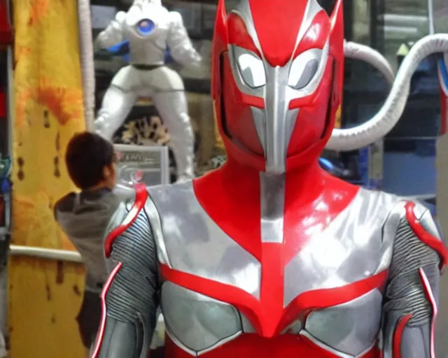 Image similar to ultraman, japanese tokusatsu, live action, professional special effects