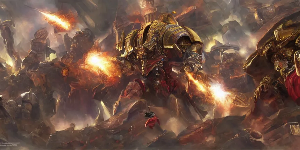 Image similar to God-Emperor Elon Musk crushes the unbelievers, realistic digital painting in the style of Warhammer