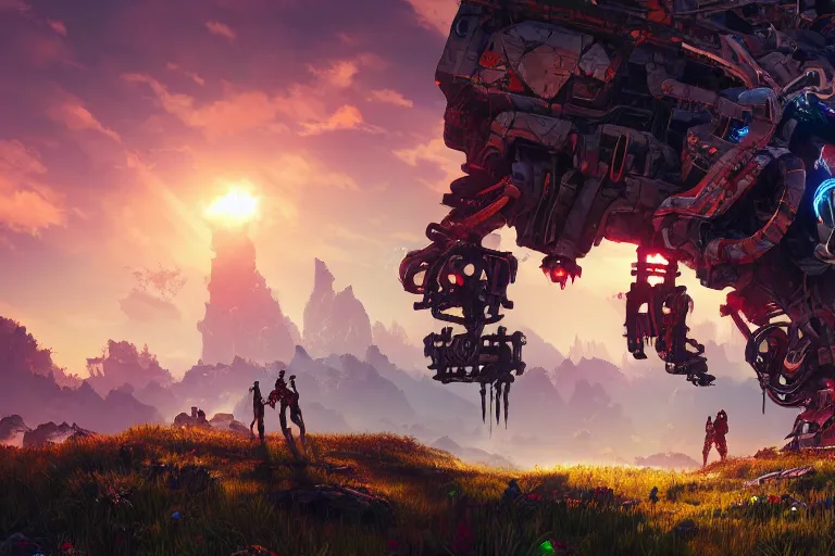 Image similar to scorcher machine mecanical creature robot of horizon forbidden west horizon zero dawn radiating a glowing aura global illumination ray tracing hdr fanart arstation by ian pesty and alena aenami artworks in 4 k