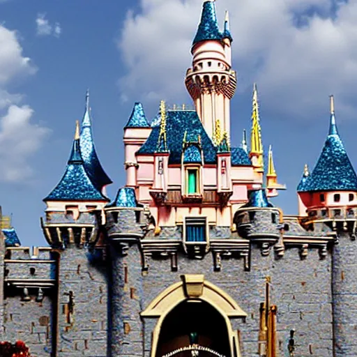 Image similar to the disneyland castle after a devastating fire, highly detailed, 8 k resolution, ultra realistic