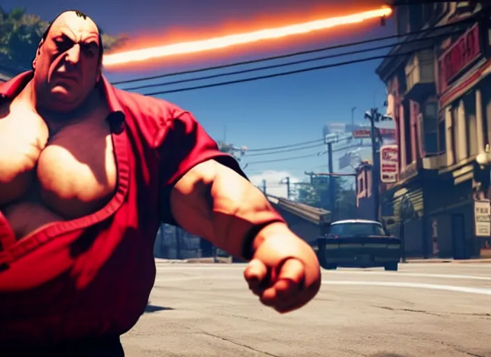 Image similar to tony soprano in street fighter v ( 2 0 1 7 ), dynamic pose, official media, ps 4 in - game cinematic, 5 k