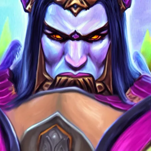 Image similar to world of warcraft tier 6 warrior sponsored by crayola