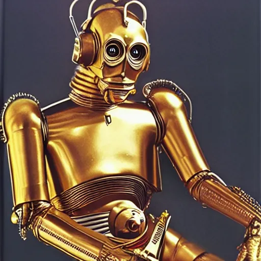 Prompt: c3po in a George melies movie