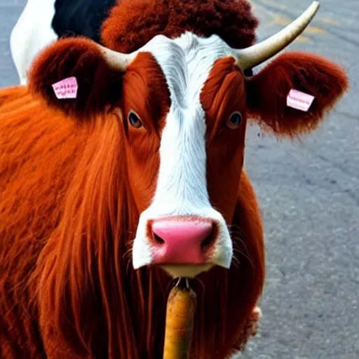 Image similar to cow made of carrots, carrot cow