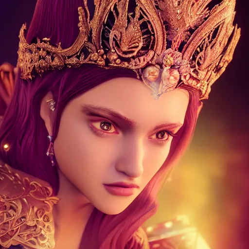 Image similar to portrait of wonderful princess of amethyst with fair skin, ornate 8 k gorgeous intricate detailed, accent lighting, dramatic light, octane render