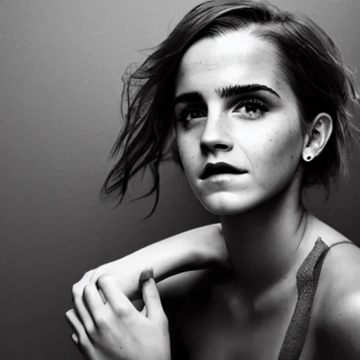 Image similar to Portrait photography of Emma Watson cyborg