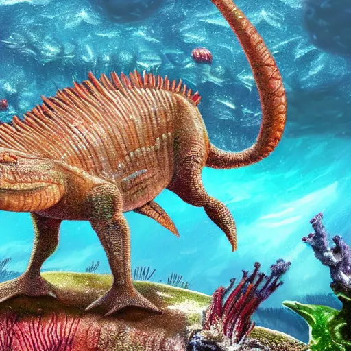 Prompt: a photo of a paleozoic creature , realistic