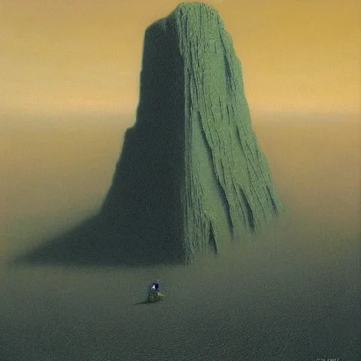 Image similar to you appear smaller than an insect next to the monolith, by Zdzisław Beksiński