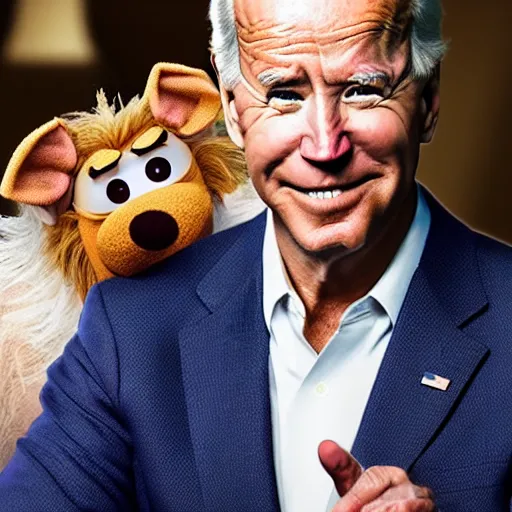 Image similar to joe biden cast as alf, still from the show alf, 8 k, high detail,