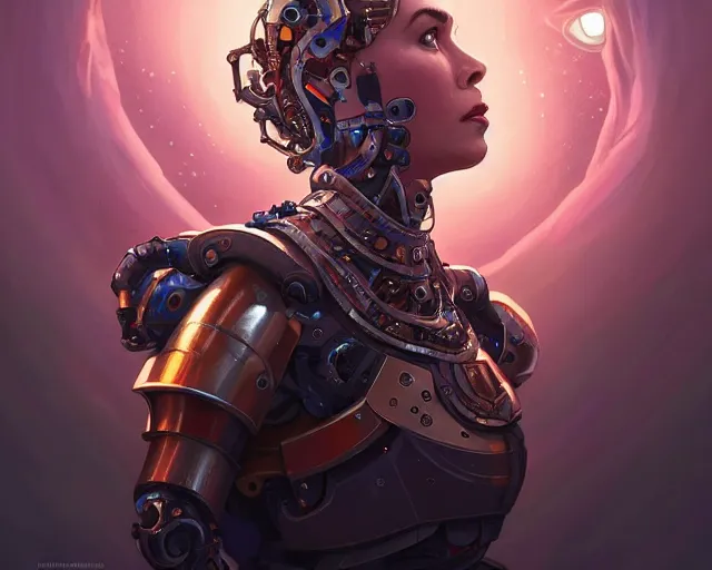 Prompt: hrh queen elizabeth as a cyborg terminator, photography of kurzgesagt, deep focus, d & d, fantasy, intricate, elegant, highly detailed, digital painting, artstation, concept art, matte, sharp focus, illustration, hearthstone, art by artgerm and greg rutkowski and alphonse mucha