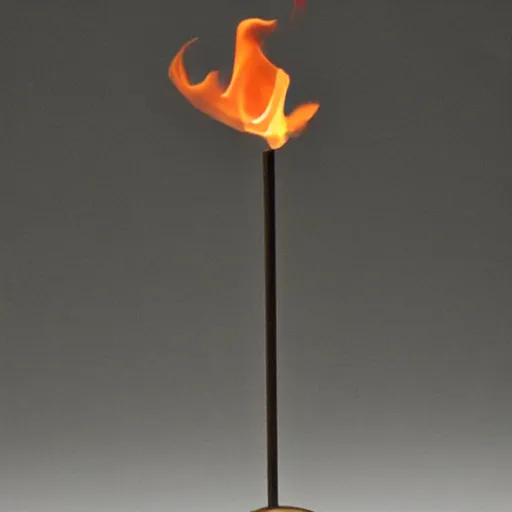 Prompt: minimalist bronze sculpture of a flame