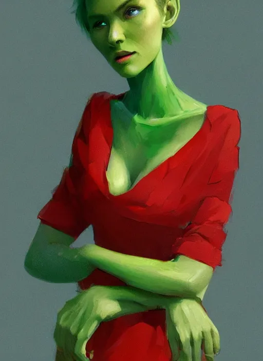 Prompt: a digital painting of a beautiful anthropomorphic humanoid female green apple wearing a red dress, by netter, style from greg rutkowski, beautiful eyes, full frame, oil painting, featured on artstation, concept art, smooth, sharp focus, illustration, very detailed, ambient lighting, unreal engine render, concept art by Atey Ghailan, by Loish, by Bryan Lee O'Malley