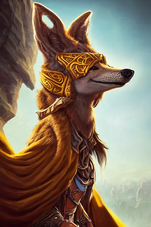 Prompt: portrait of young wild arabian nomad half anubian jackal, with yellow cloths, league of legends splash art, castlevania, hearthstone splash art, full body shot, rule of thirds, ultrafine hyperrealistic detailed face, artgerm, greg rutkowski, trending on artstation, 8 k, intricately detailed, highly detailed