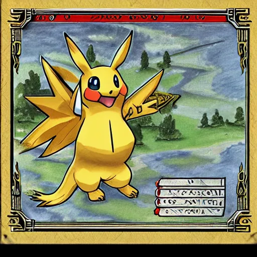 Prompt: medieval pokemon card