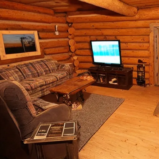 Image similar to the basement of a cabin, craigslist photo