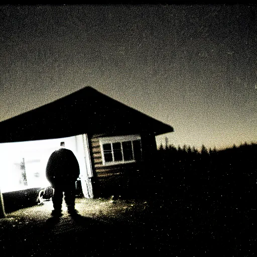 Prompt: Walter White Caught on trail Cam during Night