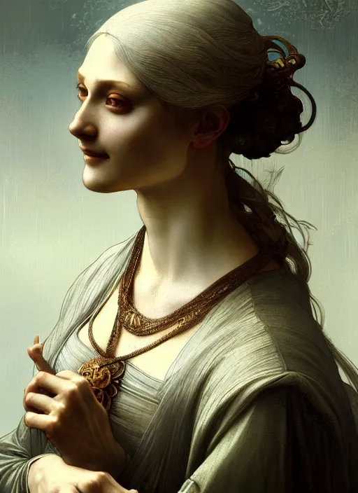 Prompt: old leonardo davinci, fantasy, intricate, elegant, highly detailed, digital painting, artstation, concept art, smooth, sharp focus, illustration, art by artgerm and greg rutkowski and alphonse mucha