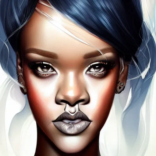 Image similar to a portrait of rihanna by charlie bowater