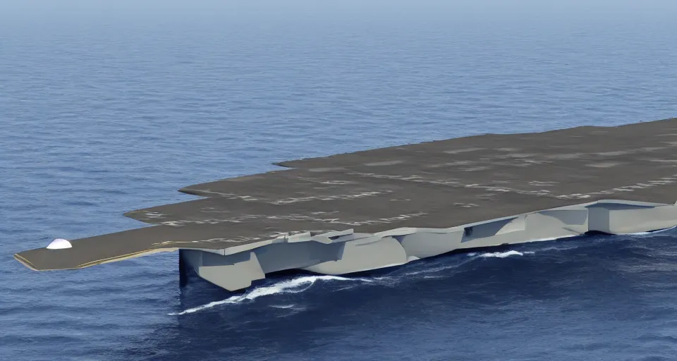 Prompt: an elaborate stealth aircraft carrier design