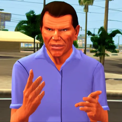 Image similar to kenneth copeland in grand theft auto vice city