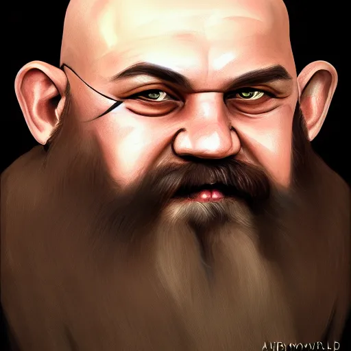 Image similar to portrait painting of a dwarven modern biker, sharp focus, award - winning, trending on artstation, masterpiece, highly detailed, intricate. art by merwild and ernesto irawan and rachel denton