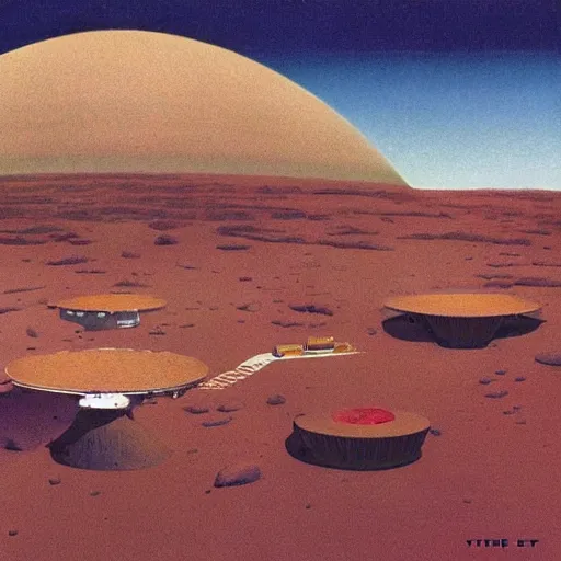 Prompt: a thick slice of apple pie, chesley bonestell, vincent di fate