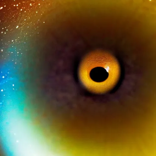 Prompt: Liminal space in outer space, eye macro