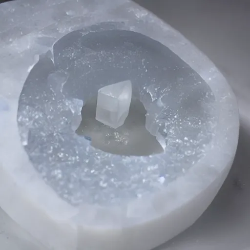 Image similar to a marble embedded inside a block of ice