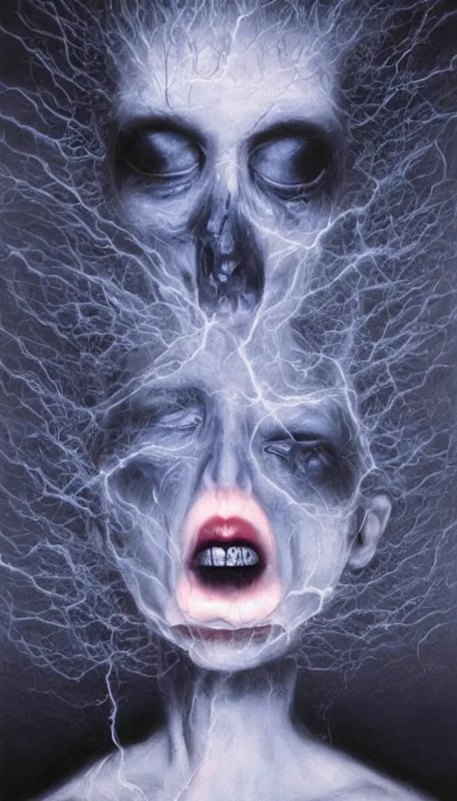 Prompt: psytrance artwork, by gottfried helnwein