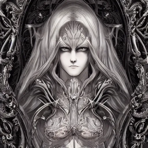 Image similar to banshee, baroque style, elegant, beautiful, mesmerizing, concept art, highly detailed, artstation, behance, deviantart, inspired by innocent manga, inspired by castlevania concept art, trending, ayami kojima, shinichi sakamoto