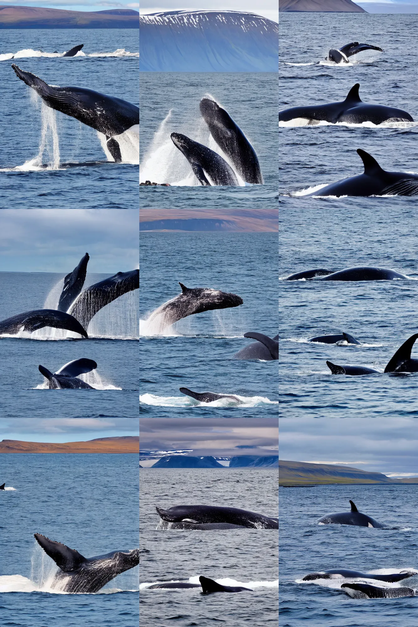 Prompt: a family photo from my whale watching trip in Iceland