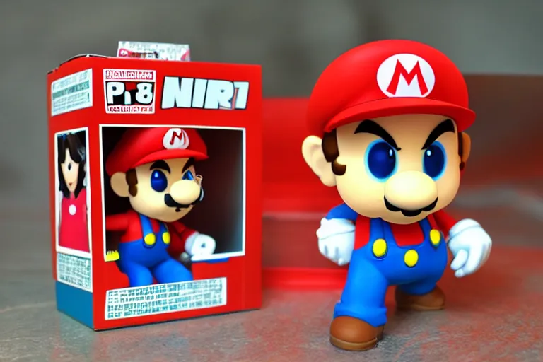 Image similar to super mario in style of a funko pop, funko pop,