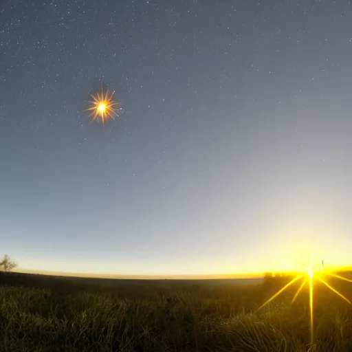 Image similar to beautiful star rising over the morning horizon