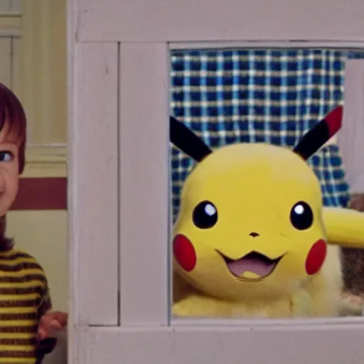 Image similar to pikachu in a scene from the shining