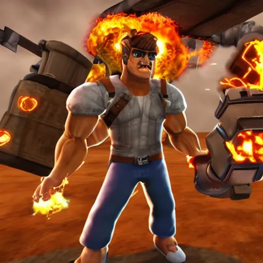 Prompt: Serious sam as smash characters