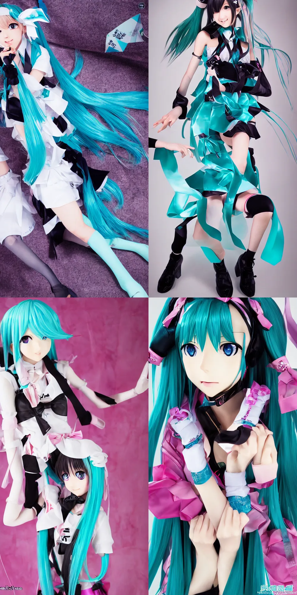 Prompt: Hatsune Miku\'s modeling debut by Sakimichan