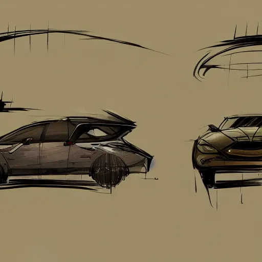 Prompt: concept art of a car in the style of dishonored game