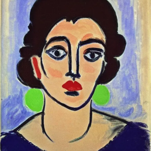 Image similar to woman face style of Matisse