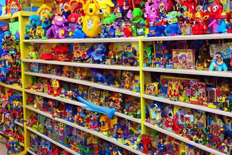Prompt: photo of a toy store for wizards, magical toys