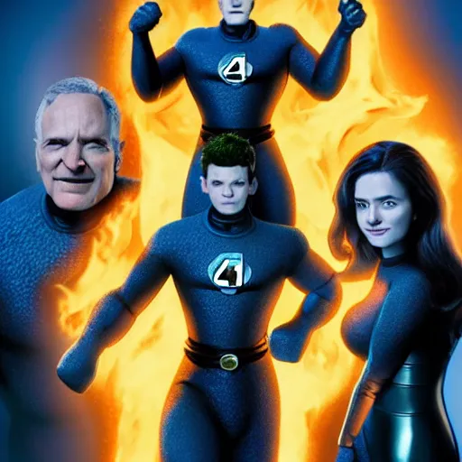 Image similar to the fantastic four 4k realistic photo, studio lighting