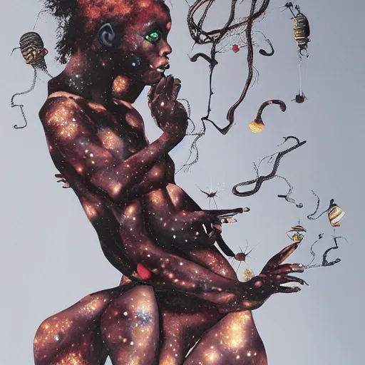 Image similar to Liminal space in outer space by Wangechi Mutu