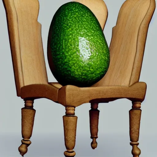 Image similar to a chair shaped like an avocado, 8 k, high definition, extremely detailed, photo realistic