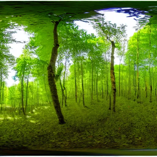 Image similar to 360 degree photo of a lush forest in France, 8k, award-winning