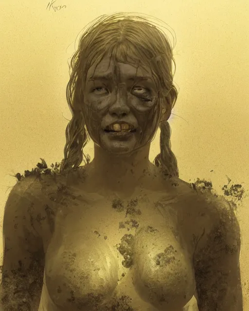 Image similar to a coalminer woman covered in coal dust in a mine lit by kerosene lamps, sweaty and gross pioneer work, atmospheric lighting, detailed body and face, by makoto shinkai, stanley artgerm lau, wlop, rossdraws