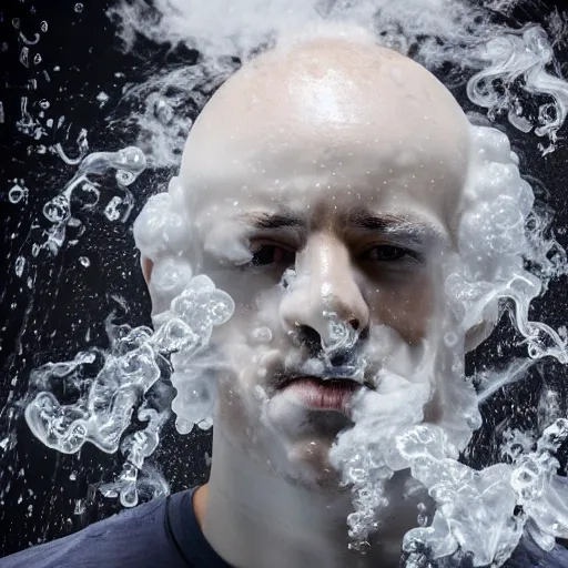 Image similar to man face made of water vapour gas