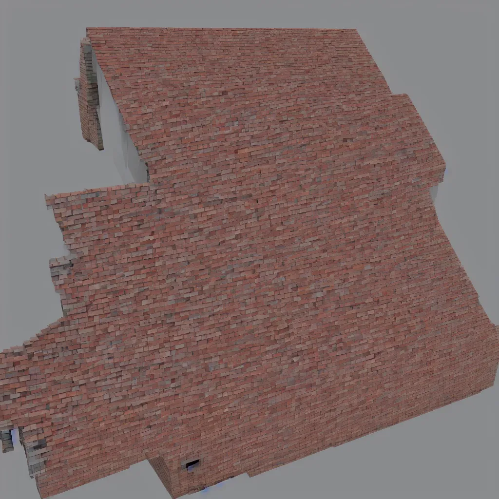 Image similar to low poly brick roof, 8k