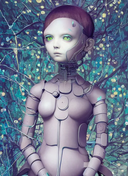 Image similar to professional art magazine photograph of a surreal contemporary art sculpture of a very attractive modular yorha android, by hikari shimoda, by jack gaughan