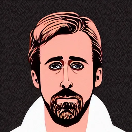 Image similar to “ ryan gosling retro minimalist portrait by jean giraud, moebius starwatcher comic, 8 k ”