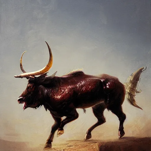 Prompt: minotaur doing aerobic, oil painting, by greg rutkowski